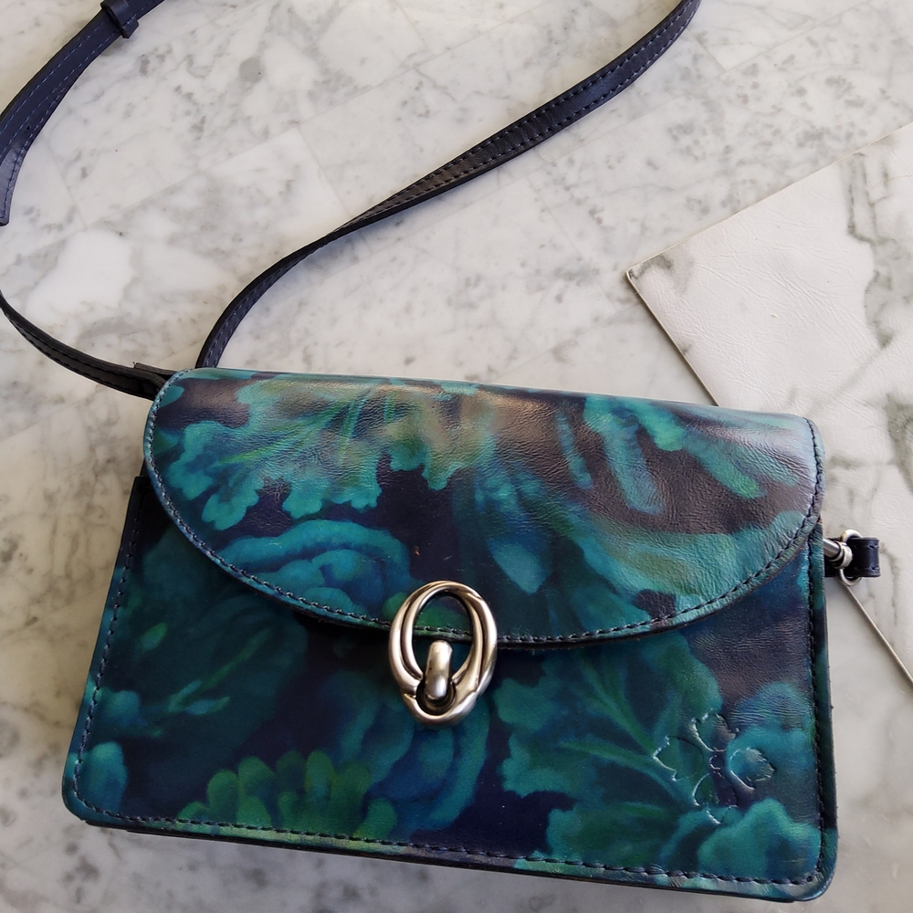 Patricia Nash Bella Deep Blue Leather Crossbody Bag